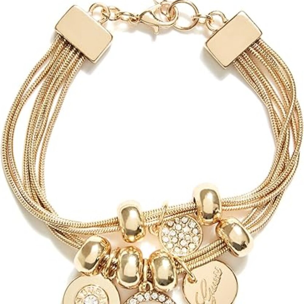 GUESS Women's Gold-Tone Charm Bracelet - Picture 2 of 3